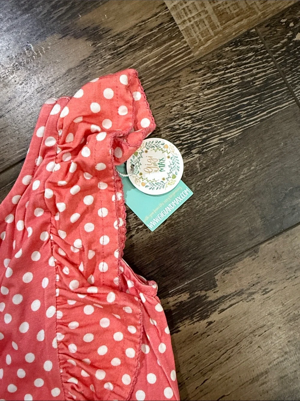 Girls' Pink Polka Dot & Floral Ruffle Dress 2t/3t‎